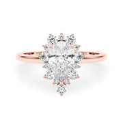 Dazzling Fashion Ring Pear Diamond Engagement Ring in 10K/14K gold and platinum with certified lab-grown or natural diamonds