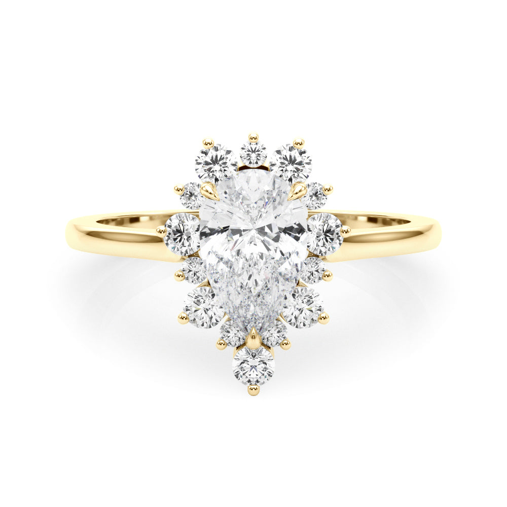 Dazzling Fashion Ring Pear Diamond Engagement Ring in 10K/14K gold and platinum with certified lab-grown or natural diamonds