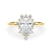 Dazzling Fashion Ring Pear Diamond Engagement Ring in 10K/14K gold and platinum with certified lab-grown or natural diamonds