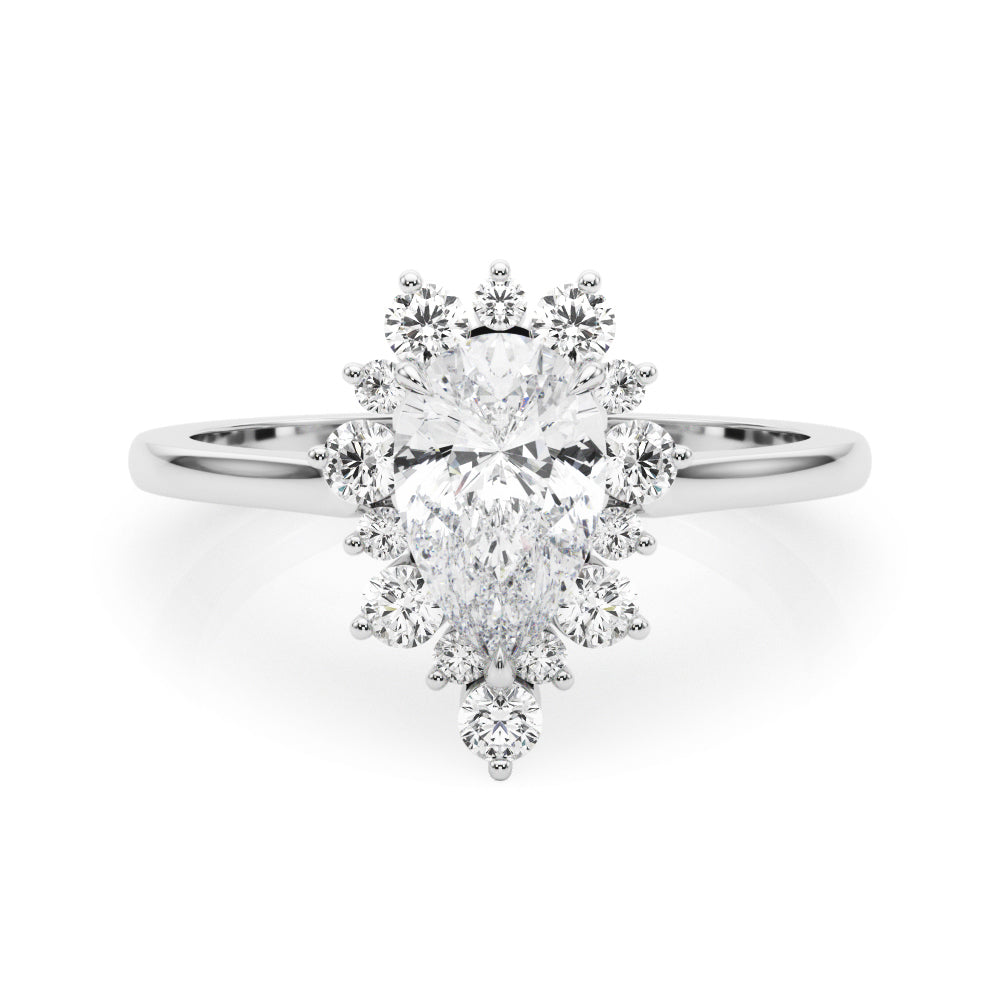 Dazzling Fashion Ring Pear Diamond Engagement Ring in 10K/14K gold and platinum with certified lab-grown or natural diamonds