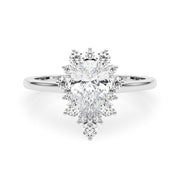 Dazzling Fashion Ring Pear Diamond Engagement Ring in 10K/14K gold and platinum with certified lab-grown or natural diamonds