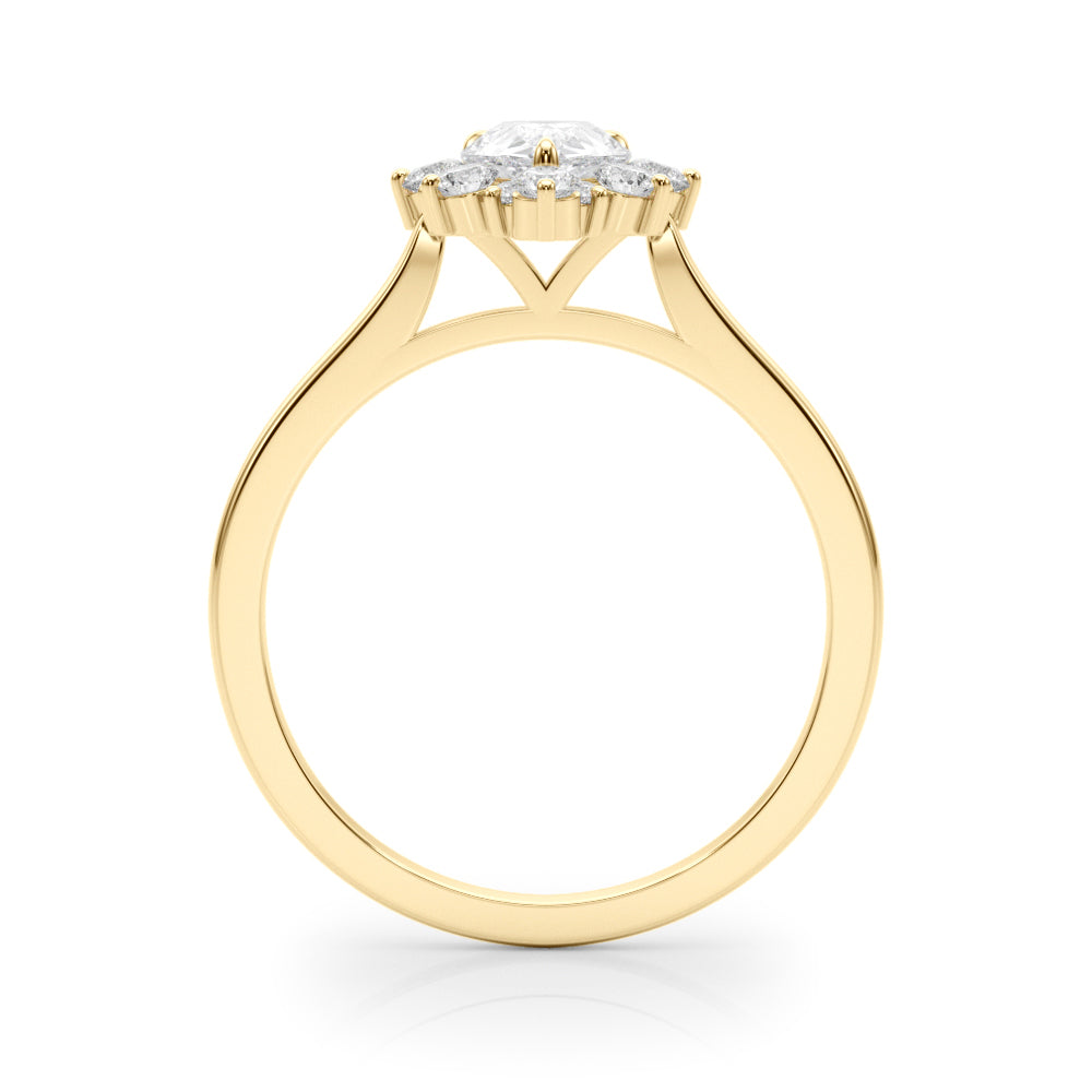 Dazzling Fashion Ring Pear Diamond Engagement Ring in 10K/14K gold and platinum with certified lab-grown or natural diamonds