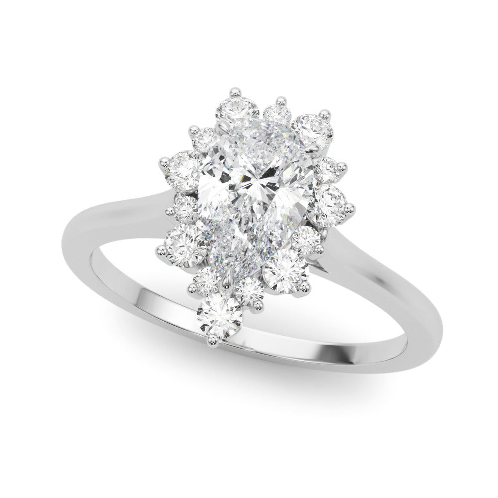 Dazzling Fashion Ring Pear Diamond Engagement Ring in 10K/14K gold and platinum with certified lab-grown or natural diamonds