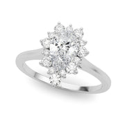 Dazzling Fashion Ring Pear Diamond Engagement Ring in 10K/14K gold and platinum with certified lab-grown or natural diamonds