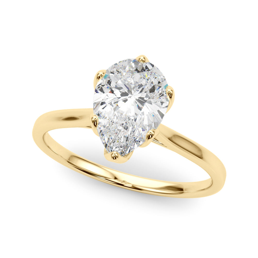 Enchanted Solitaire Shape Pear Diamond Engagement Ring in 10K/14K gold and platinum with certified lab-grown or natural diamonds