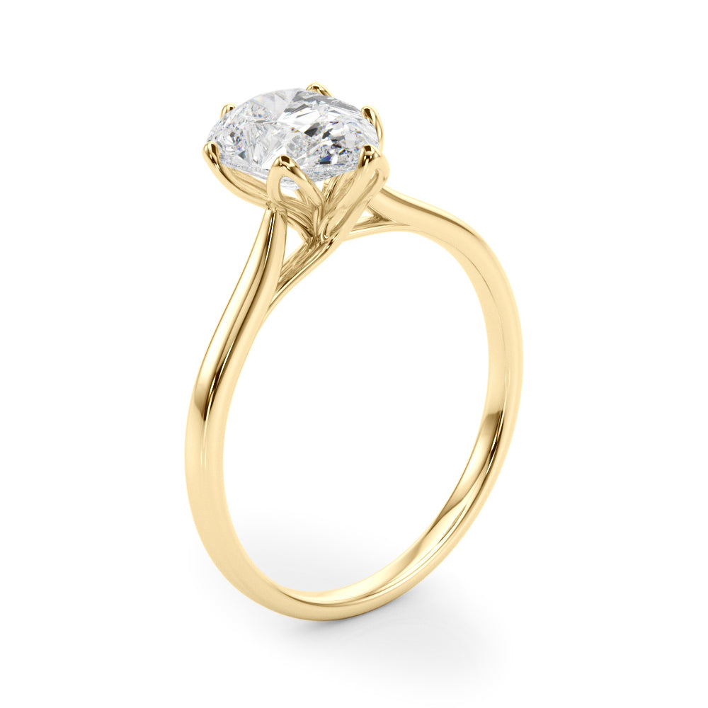 Enchanted Solitaire Shape Pear Diamond Engagement Ring in 10K/14K gold and platinum with certified lab-grown or natural diamonds