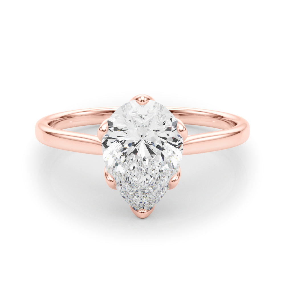 Enchanted Solitaire Shape Pear Diamond Engagement Ring in 10K/14K gold and platinum with certified lab-grown or natural diamonds