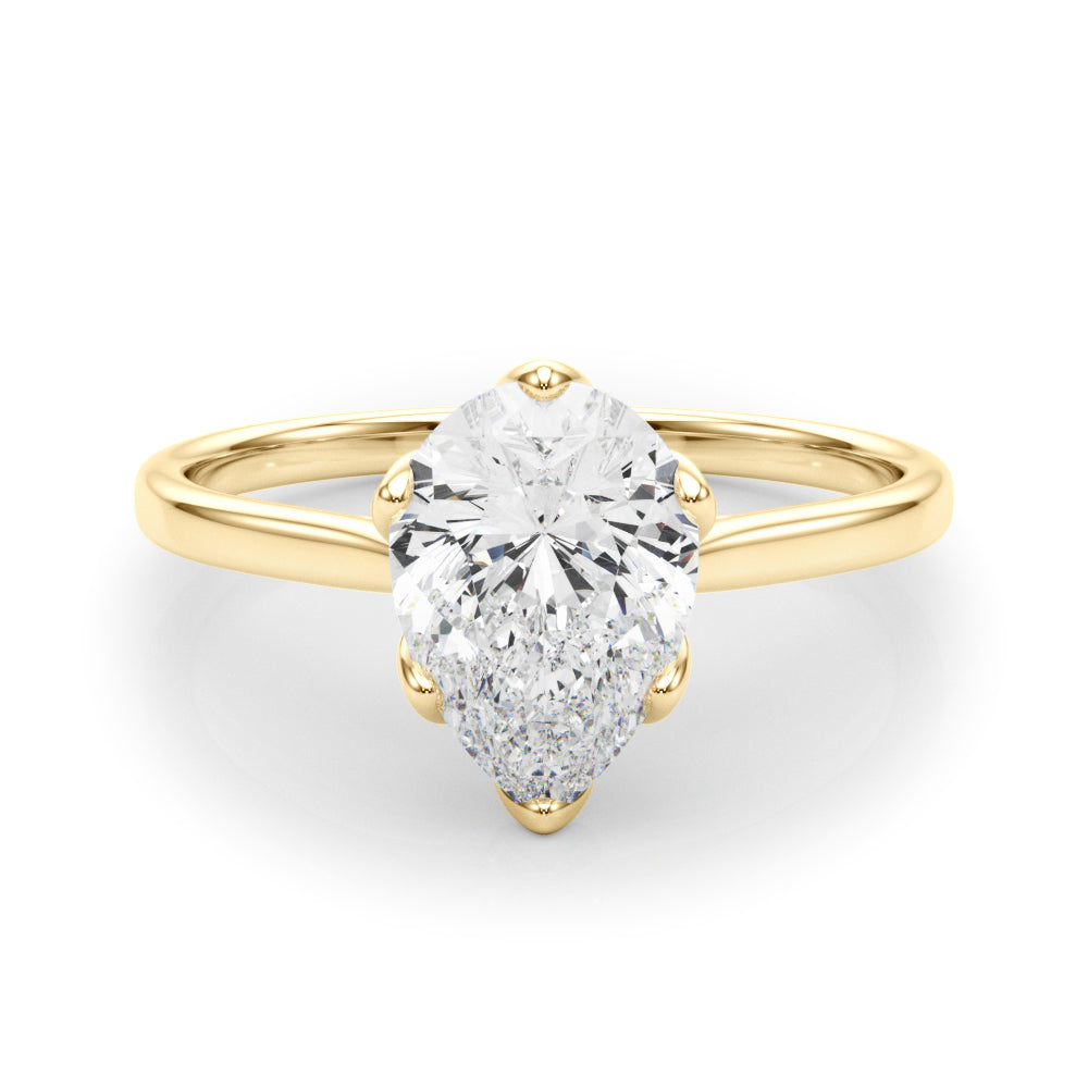 Enchanted Solitaire Shape Pear Diamond Engagement Ring in 10K/14K gold and platinum with certified lab-grown or natural diamonds