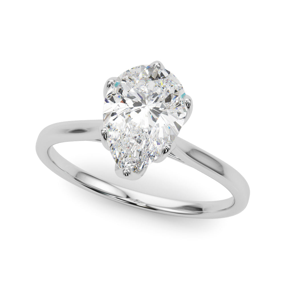 Enchanted Solitaire Shape Pear Diamond Engagement Ring in 10K/14K gold and platinum with certified lab-grown or natural diamonds