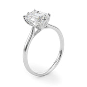Pristine Solitaire Cut Emerald Diamond Engagement Ring in 10K/14K gold and platinum with certified lab-grown or natural diamonds