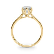 Pristine Solitaire Cut Emerald Diamond Engagement Ring in 10K/14K gold and platinum with certified lab-grown or natural diamonds
