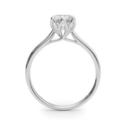 Pristine Solitaire Cut Emerald Diamond Engagement Ring in 10K/14K gold and platinum with certified lab-grown or natural diamonds