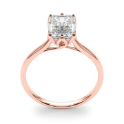 Pristine Solitaire Cut Emerald Diamond Engagement Ring in 10K/14K gold and platinum with certified lab-grown or natural diamonds