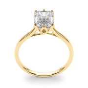Pristine Solitaire Cut Emerald Diamond Engagement Ring in 10K/14K gold and platinum with certified lab-grown or natural diamonds