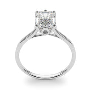 Pristine Solitaire Cut Emerald Diamond Engagement Ring in 10K/14K gold and platinum with certified lab-grown or natural diamonds