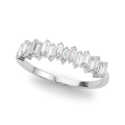 Fancy Baguette Stackable Half Eternity Ring in Gold & Platinum