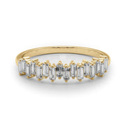 Fancy Baguette Stackable Half Eternity Ring in Gold & Platinum