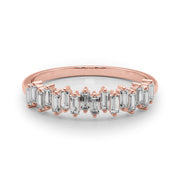 Fancy Baguette Stackable Half Eternity Ring in Gold & Platinum