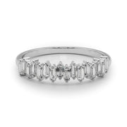 Fancy Baguette Stackable Half Eternity Ring in Gold & Platinum