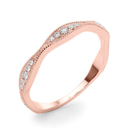 Vintage Inspired Milgrain Half Eternity Ring in Gold & Platinum