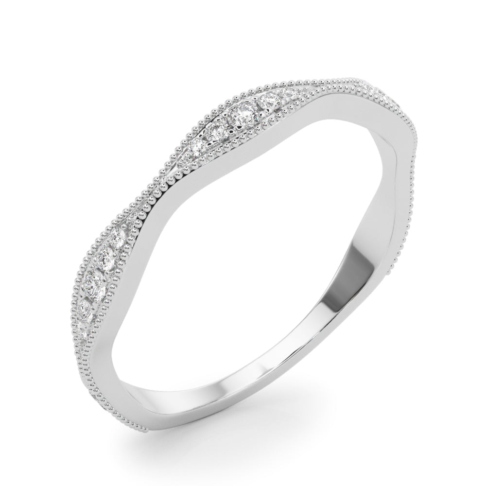 Vintage Inspired Milgrain Half Eternity Ring in Gold & Platinum