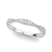 Vintage Inspired Milgrain Half Eternity Ring in Gold & Platinum