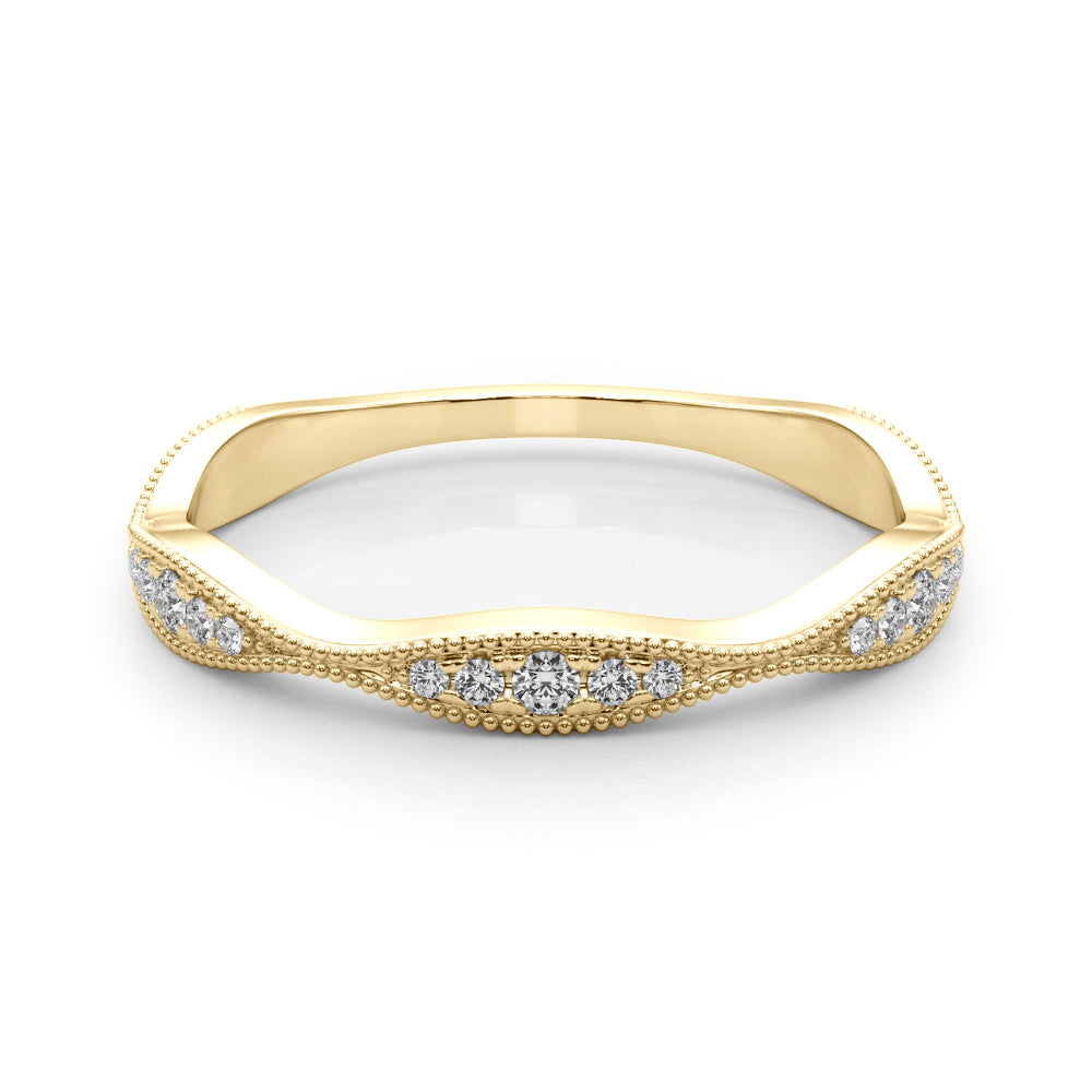 Vintage Inspired Milgrain Half Eternity Ring in Gold & Platinum