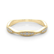 Vintage Inspired Milgrain Half Eternity Ring in Gold & Platinum