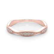 Vintage Inspired Milgrain Half Eternity Ring in Gold & Platinum