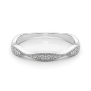 Vintage Inspired Milgrain Half Eternity Ring in Gold & Platinum