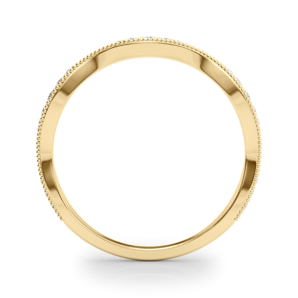 Vintage Inspired Milgrain Half Eternity Ring in Gold & Platinum