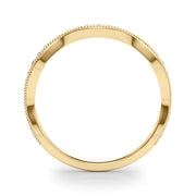 Vintage Inspired Milgrain Half Eternity Ring in Gold & Platinum