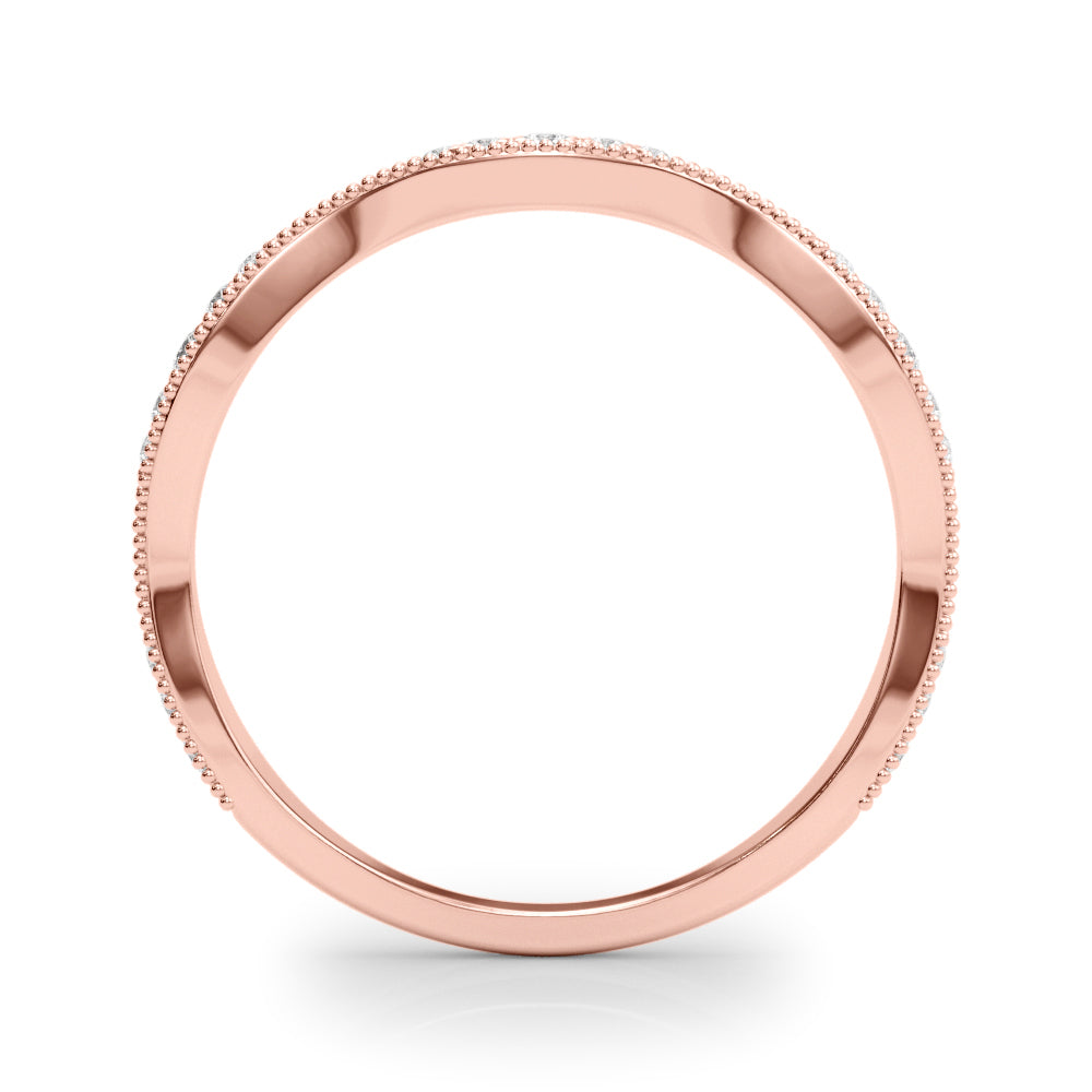 Vintage Inspired Milgrain Half Eternity Ring in Gold & Platinum