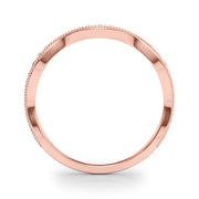 Vintage Inspired Milgrain Half Eternity Ring in Gold & Platinum