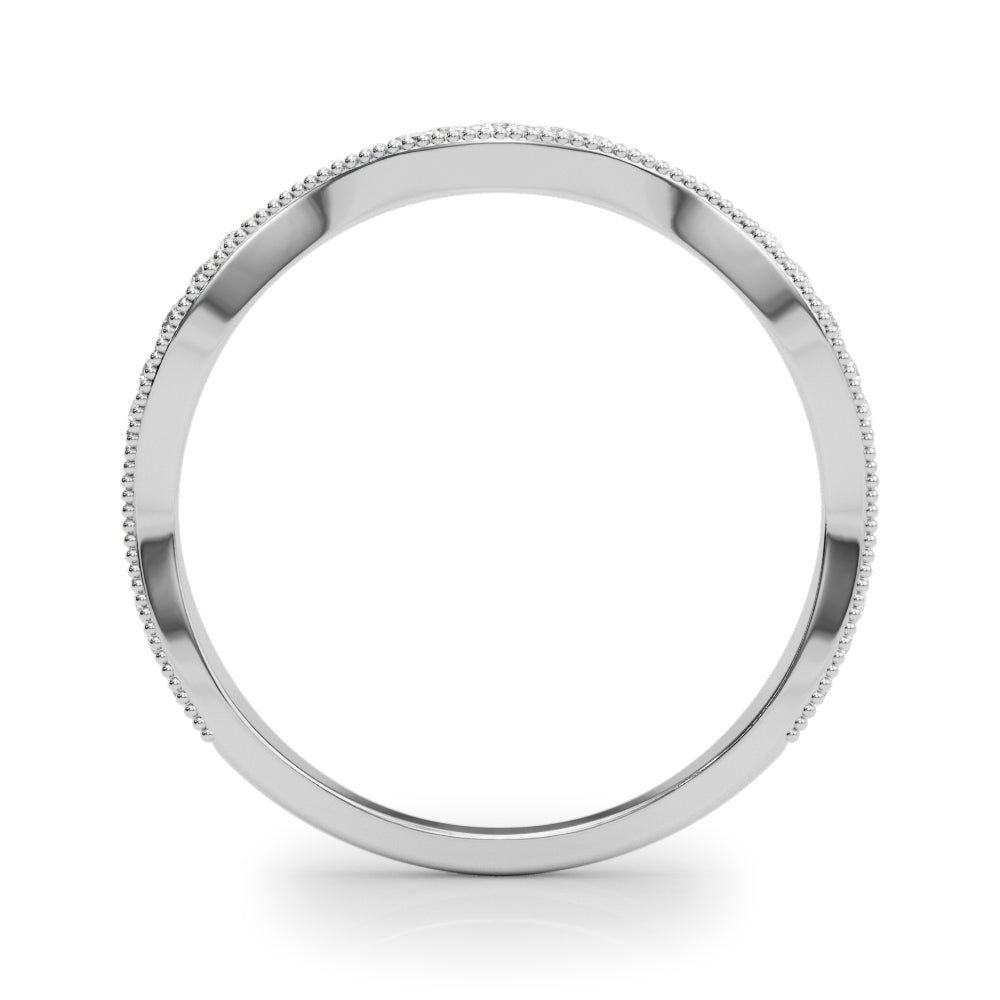 Vintage Inspired Milgrain Half Eternity Ring in Gold & Platinum