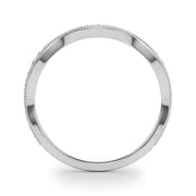 Vintage Inspired Milgrain Half Eternity Ring in Gold & Platinum