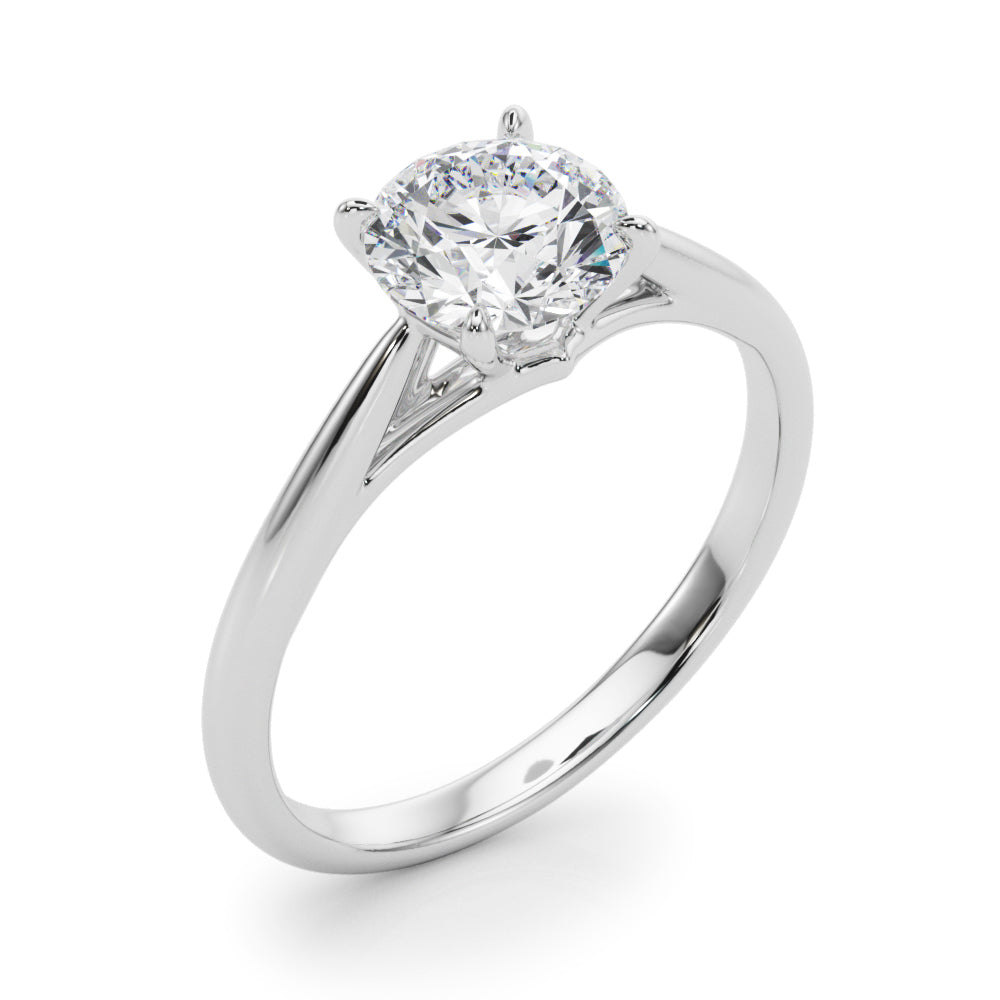 Radiant Solitaire Rounds Round Diamond Engagement Ring in 10K/14K gold and platinum with certified lab-grown or natural diamonds