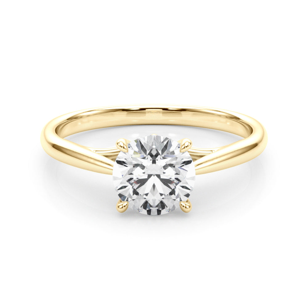 Radiant Solitaire Rounds Round Diamond Engagement Ring in 10K/14K gold and platinum with certified lab-grown or natural diamonds