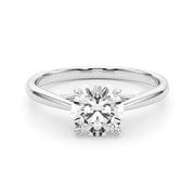 Radiant Solitaire Rounds Round Diamond Engagement Ring in 10K/14K gold and platinum with certified lab-grown or natural diamonds