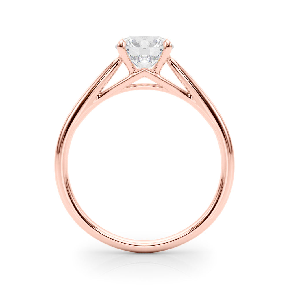 Radiant Solitaire Rounds Round Diamond Engagement Ring in 10K/14K gold and platinum with certified lab-grown or natural diamonds