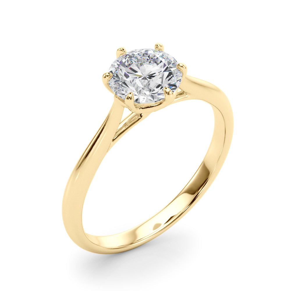 Brilliant Solitaire Rounds Round Diamond Engagement Ring in 10K/14K gold and platinum with certified lab-grown or natural diamonds