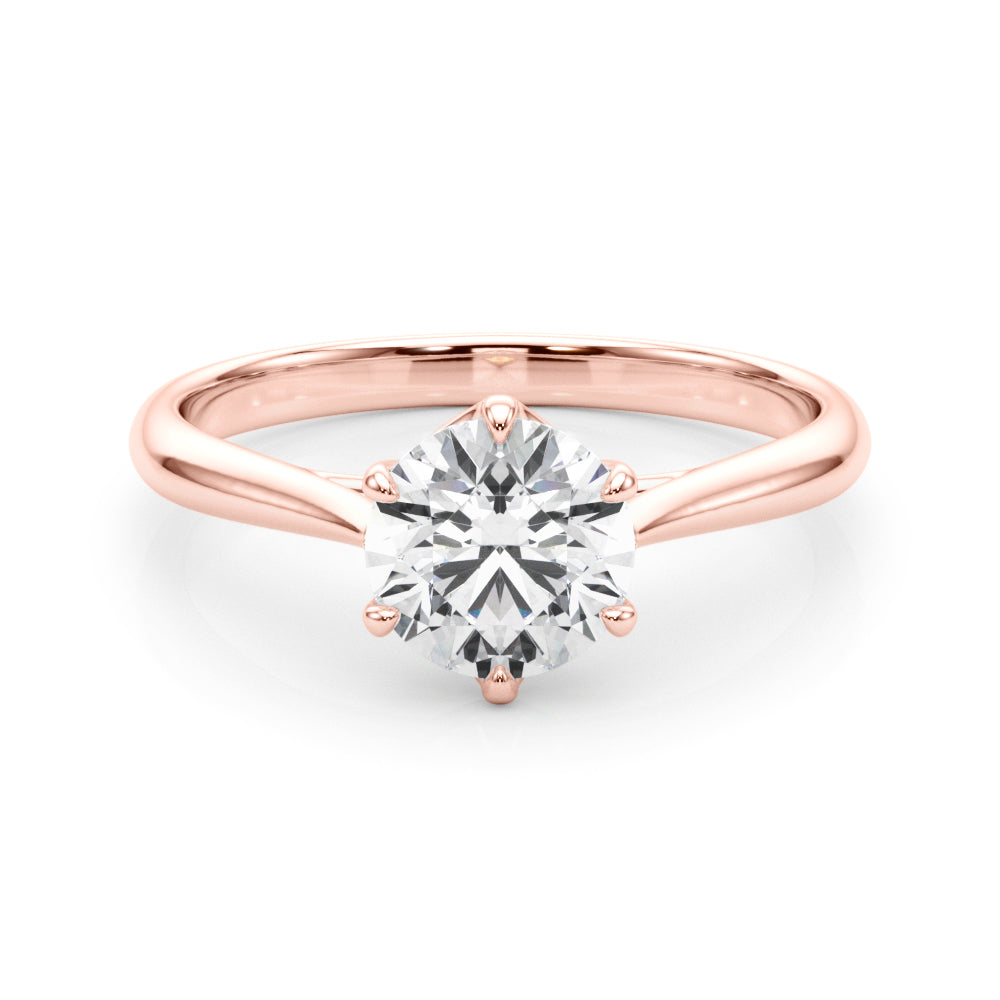 Brilliant Solitaire Rounds Round Diamond Engagement Ring in 10K/14K gold and platinum with certified lab-grown or natural diamonds