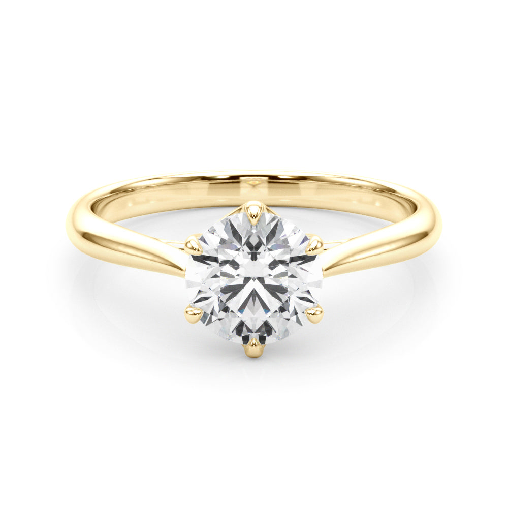 Brilliant Solitaire Rounds Round Diamond Engagement Ring in 10K/14K gold and platinum with certified lab-grown or natural diamonds