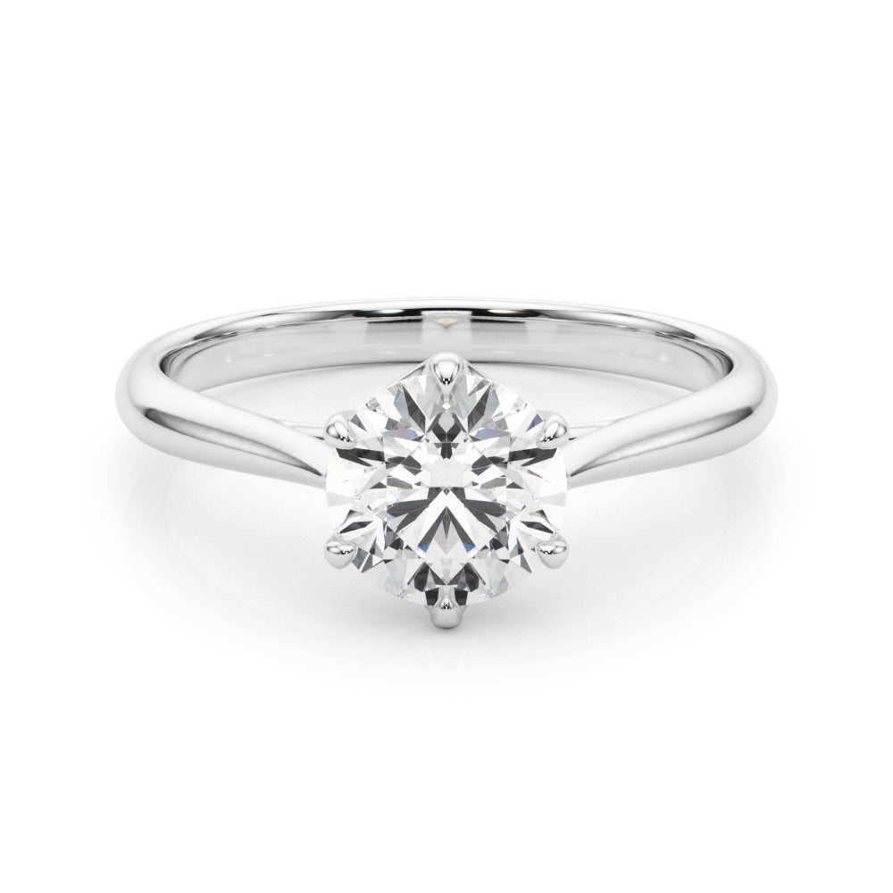 Brilliant Solitaire Rounds Round Diamond Engagement Ring in 10K/14K gold and platinum with certified lab-grown or natural diamonds
