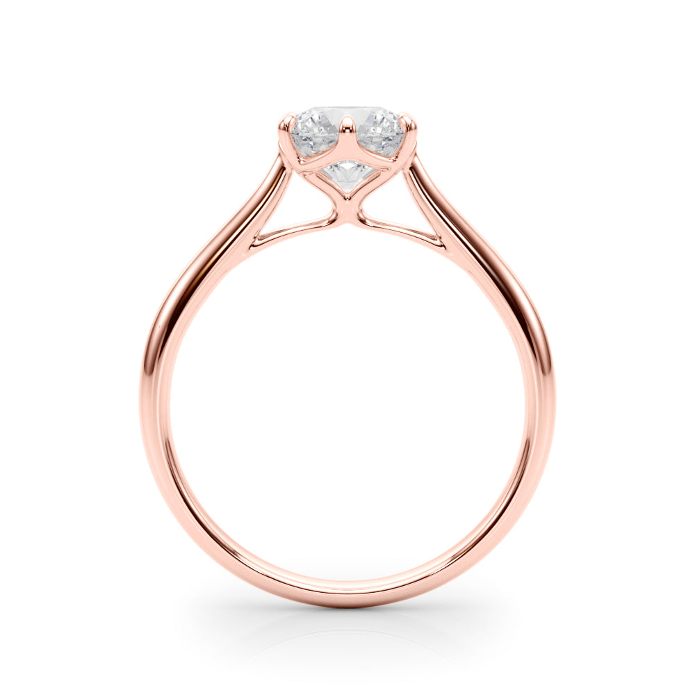Brilliant Solitaire Rounds Round Diamond Engagement Ring in 10K/14K gold and platinum with certified lab-grown or natural diamonds