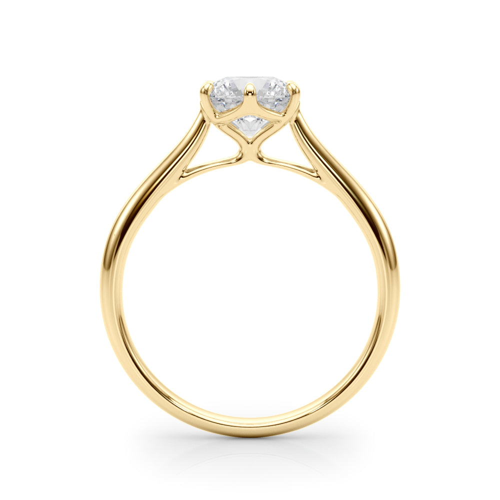 Brilliant Solitaire Rounds Round Diamond Engagement Ring in 10K/14K gold and platinum with certified lab-grown or natural diamonds