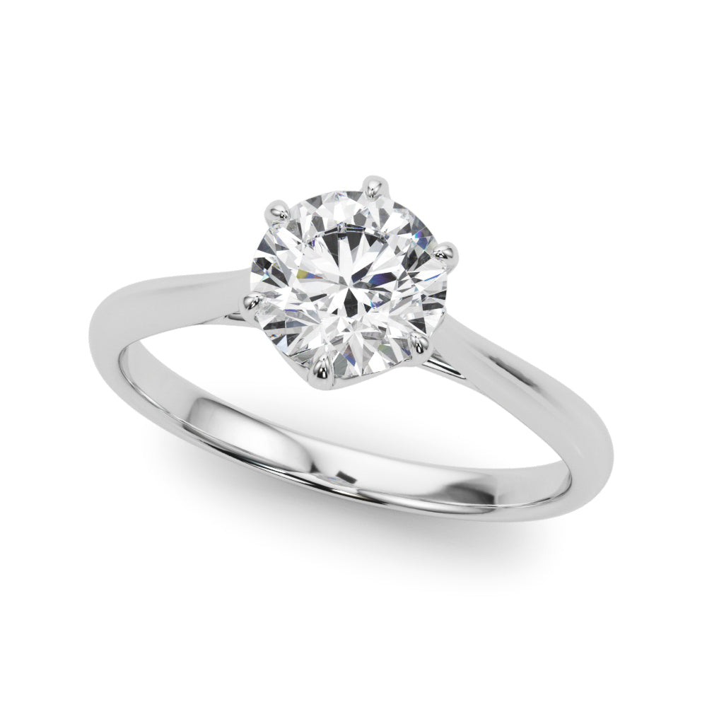 Brilliant Solitaire Rounds Round Diamond Engagement Ring in 10K/14K gold and platinum with certified lab-grown or natural diamonds