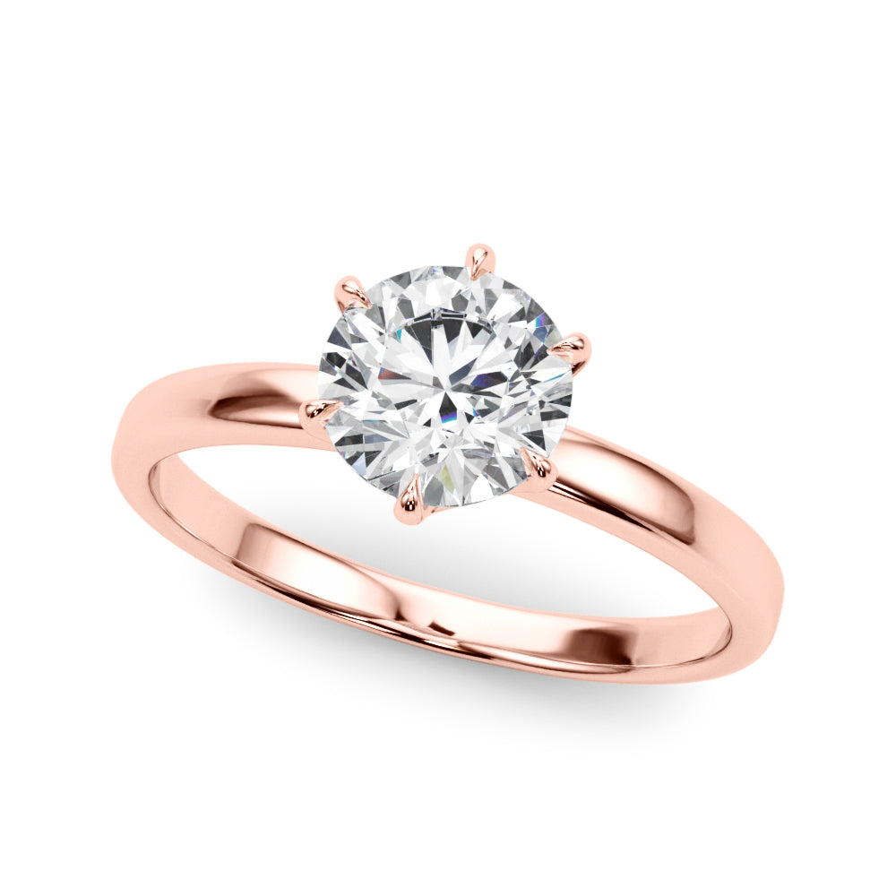 Majestic Solitaire Rounds Round Diamond Engagement Ring in 10K/14K gold and platinum with certified lab-grown or natural diamonds