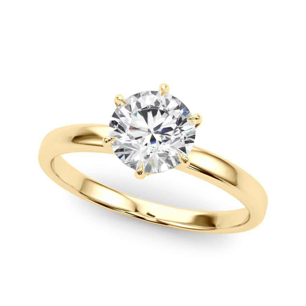 Majestic Solitaire Rounds Round Diamond Engagement Ring in 10K/14K gold and platinum with certified lab-grown or natural diamonds