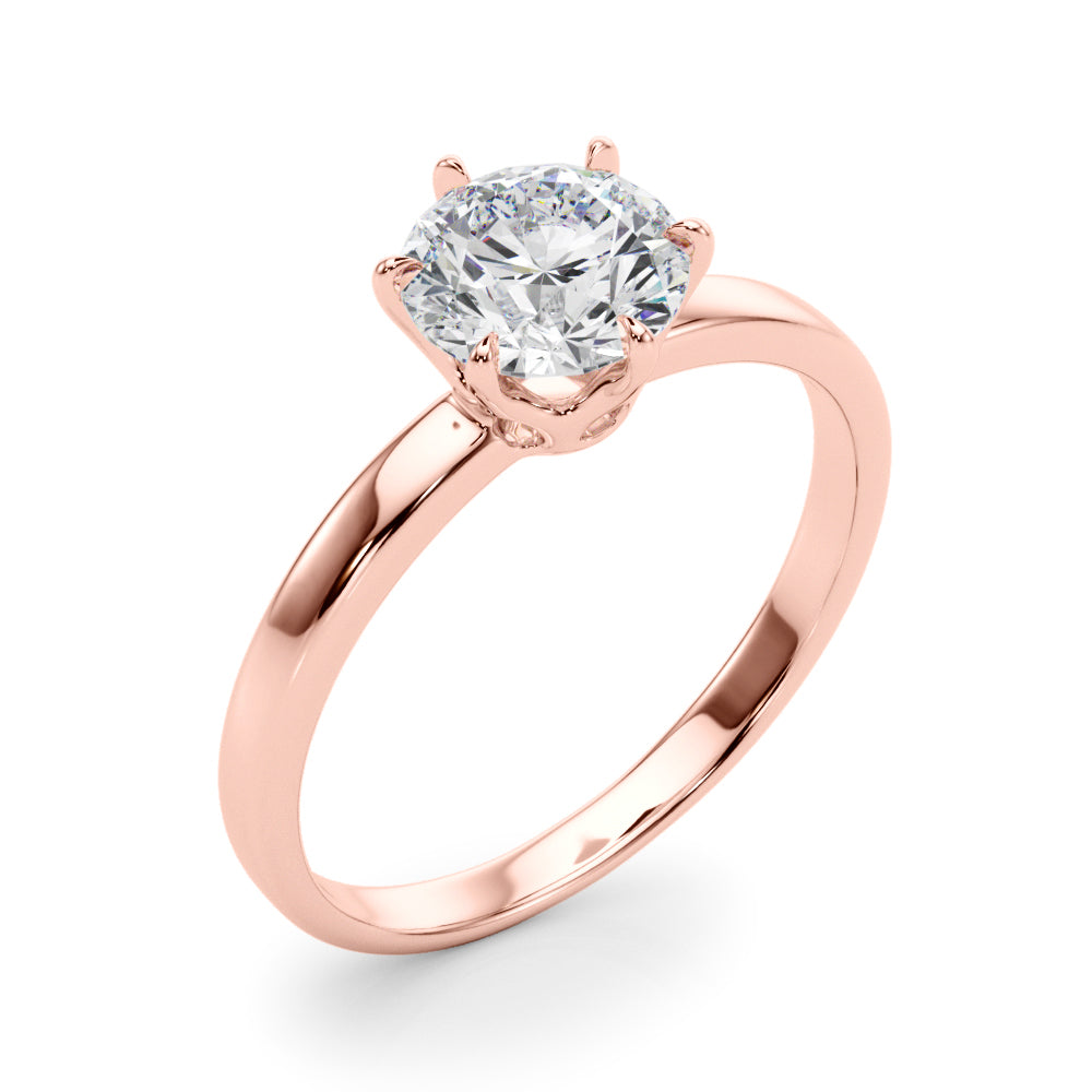 Majestic Solitaire Rounds Round Diamond Engagement Ring in 10K/14K gold and platinum with certified lab-grown or natural diamonds